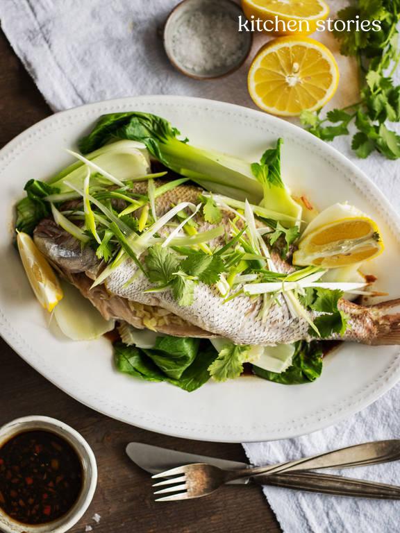 Steamed fish with bok choy | Recipe | Kitchen Stories