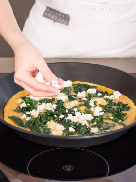 Omelett mit Spinat und Feta | Rezept | Kitchen Stories Omelett mit Spinat und Feta | Rezept | Kitchen Stories