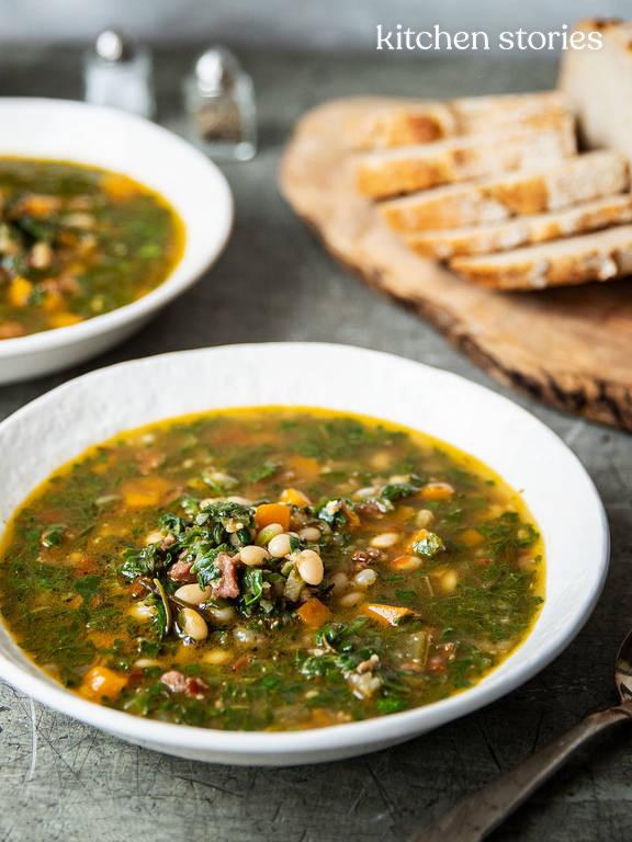 Spinat-Bohnen-Suppe | Rezept | Kitchen Stories